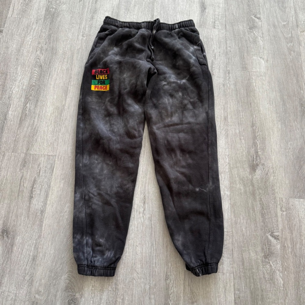 Vtg Cross Colours Black Lives For Peace Acid Wash Sweatpants Joggers Mens Medium